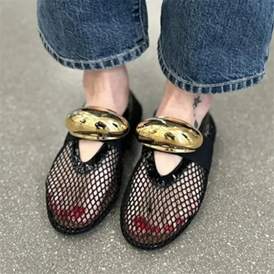 Ballet Flat Fishnet shoes