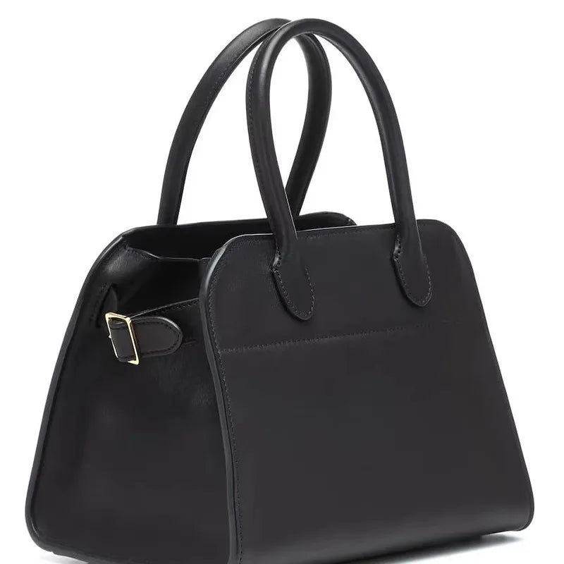 Black Leather Tote Bag