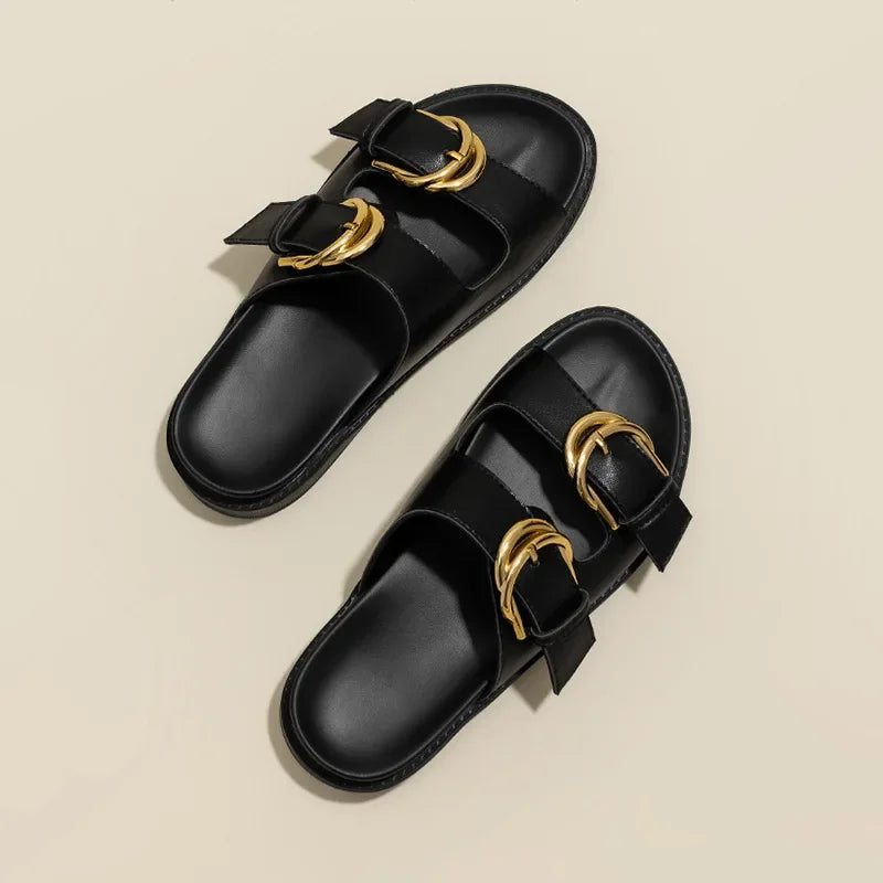 Designer Buckle Sandals